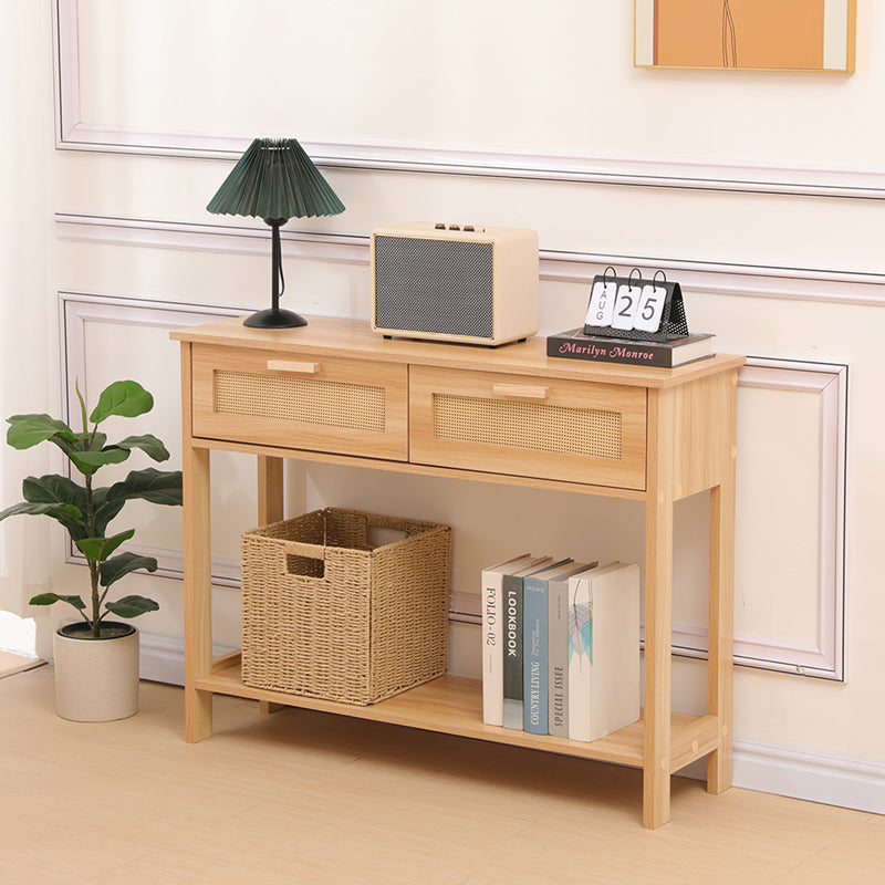 Masă de sufragerie Alenda, MDF, Natural, 100x30x76 cm