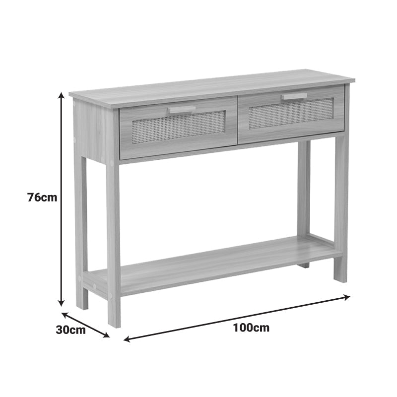 Masă de sufragerie Alenda, MDF, Natural, 100x30x76 cm