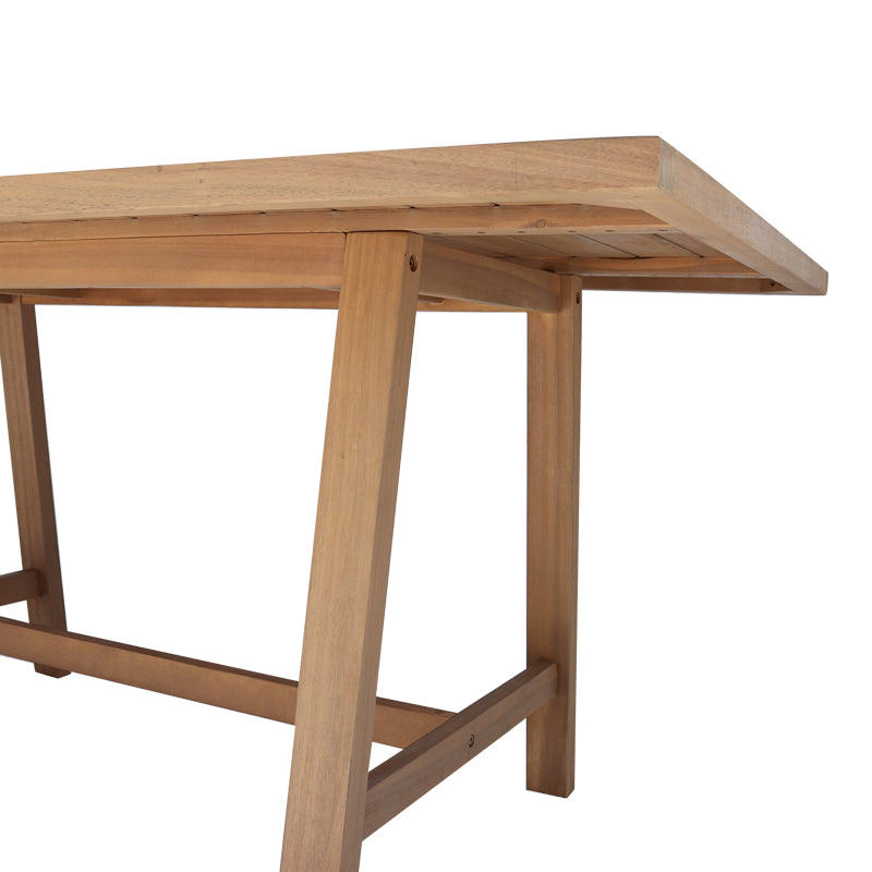 Masă de sufragerie cu blat solid Malibu, Lemn de Acacia, Natur, 180x90x75 cm