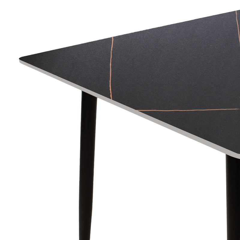 Masă de sufragerie Gustas, Metal, Negru, 120x80x76 cm