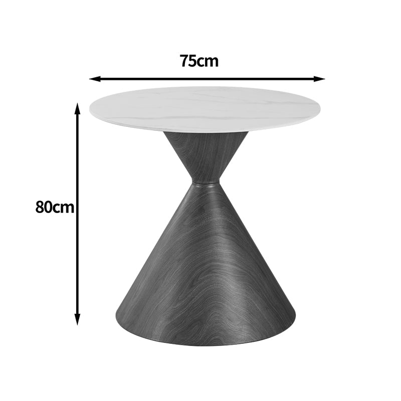 Masă de sufragerie Horas, Metal, Maro, D80x75 cm