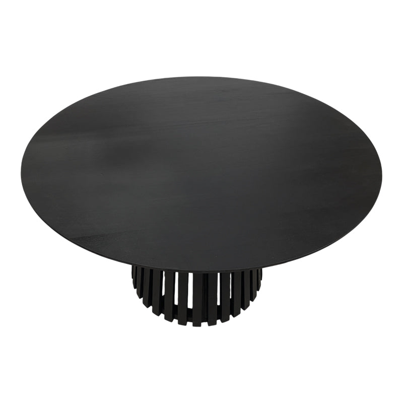 Masă rotundă din lemn Kenda, Lemn Mindi, Natural - Negru, 120x75 cm - Negru