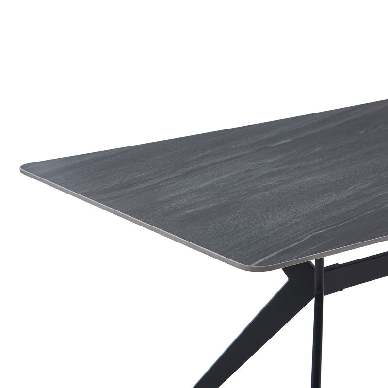 Masă de sufragerie Olivet, Aspect marmura, Marmura, 180x90x76 cm