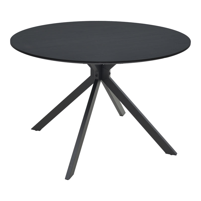 Masă de sufragerie Xuson, Metal, Negru, D120x75 cm