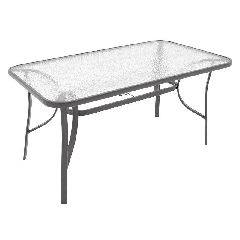 Masa Ensure sticla securizata, Gri inchis - Antracit, 140x80x70 cm - Gri inchis