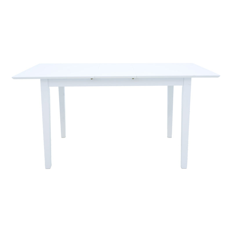 Masa extensibila din lemn Mabor, Alb - Nuc, 120-150x80x73 cm - Alb
