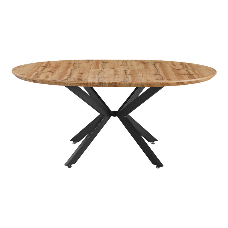 Masa extensibila, Edina, Picioare metal Negru, Sonoma, 130-170x130x75 cm