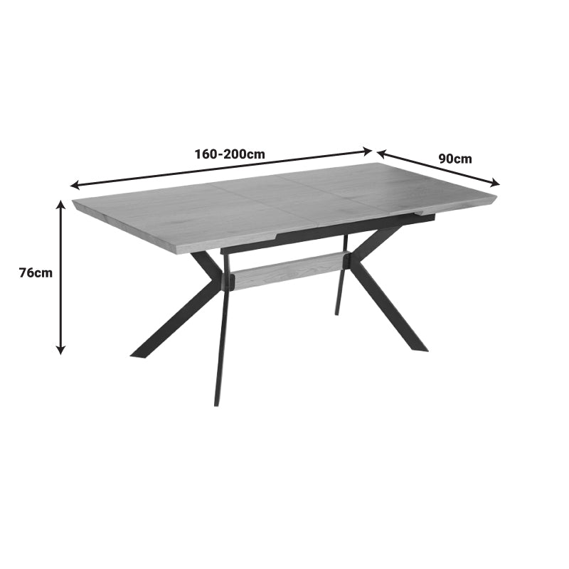 Masa Jessamy extensibila, 43mm, Natural, 160/200x90x76 cm