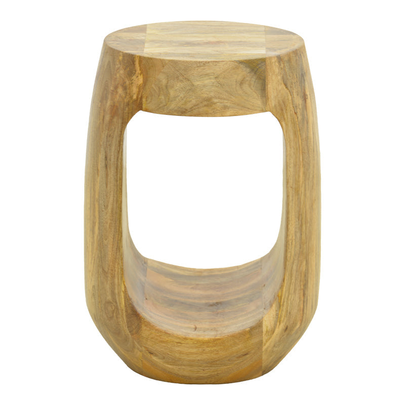 Masă laterală cu design practic Lenora, Stil Modern, Lemn de Mango Solid, Alb - Negru, 33x45 cm - NATURAL
