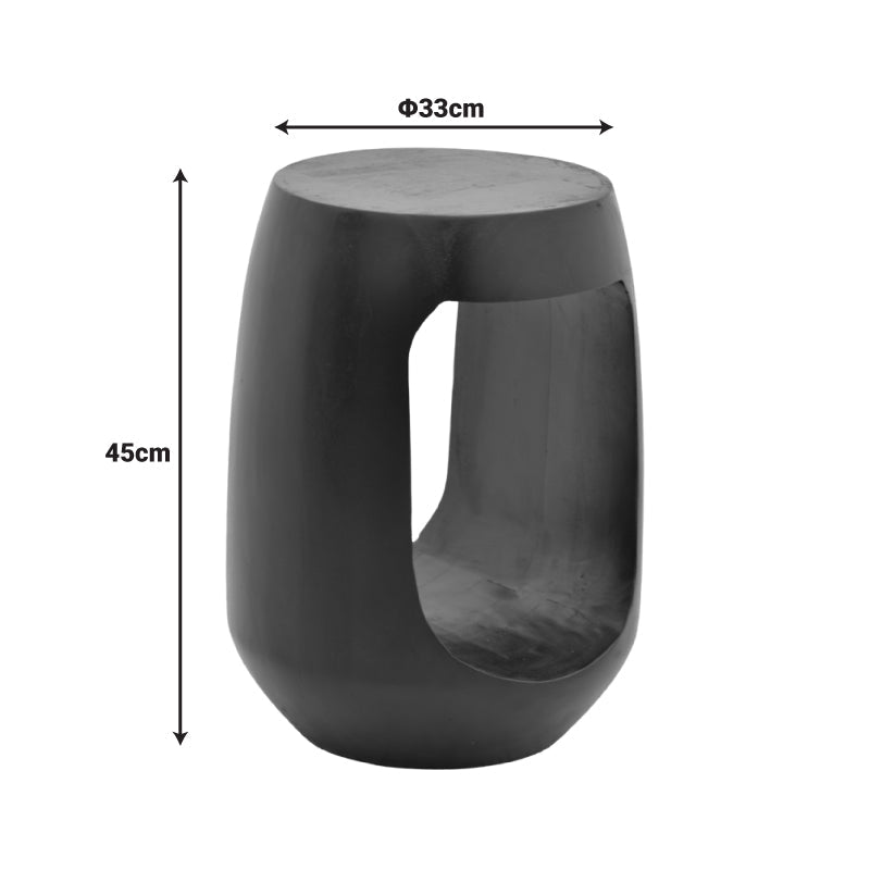 Masă laterală cu design practic Lenora, Stil Modern, Lemn de Mango Solid, Alb - Negru, 33x45 cm - Negru