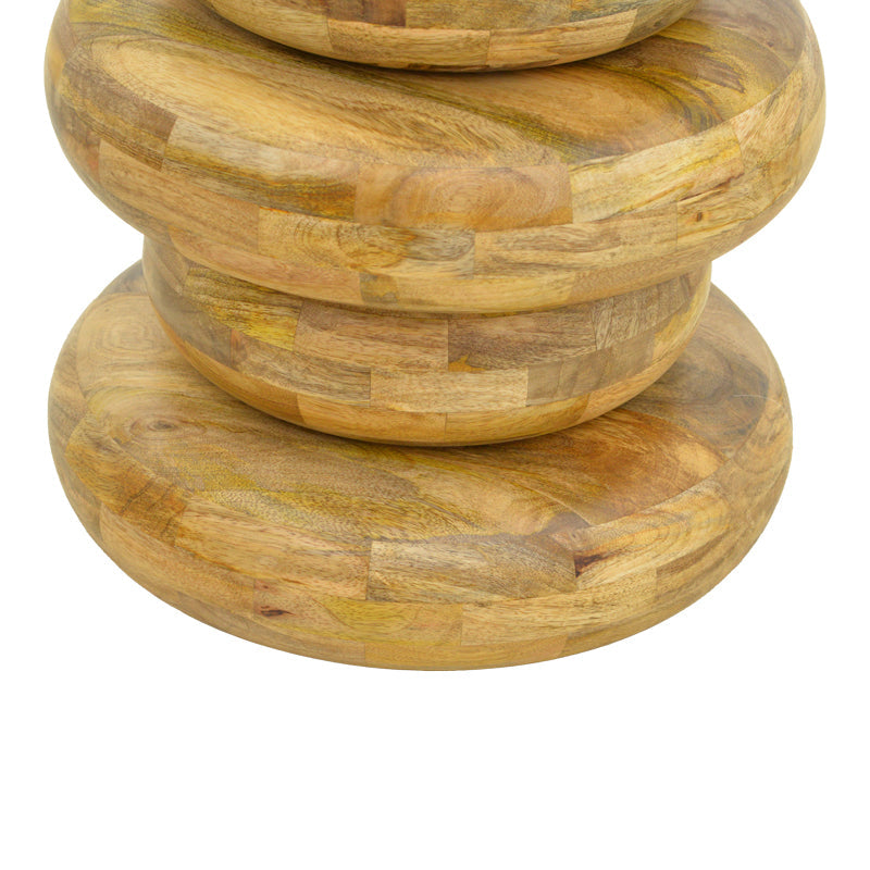 Masă laterală din lemn masiv de mango Circena, Stil, Alb - Negru, Lemn de Mango, 40x45 cm - NATURAL