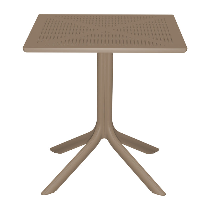 Masă Modernă Groovy cu Design Perforat, Cappuccino, 60x60x76 cm