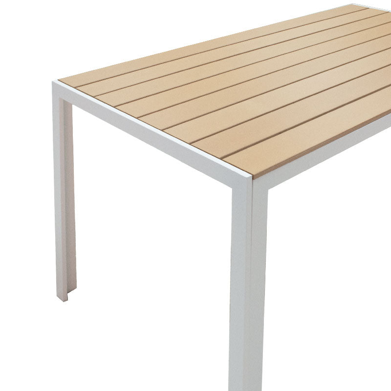 Masa Nares aluminiu alb-plywood Natural 140x80x73 cm, 80x140 cm - Natural