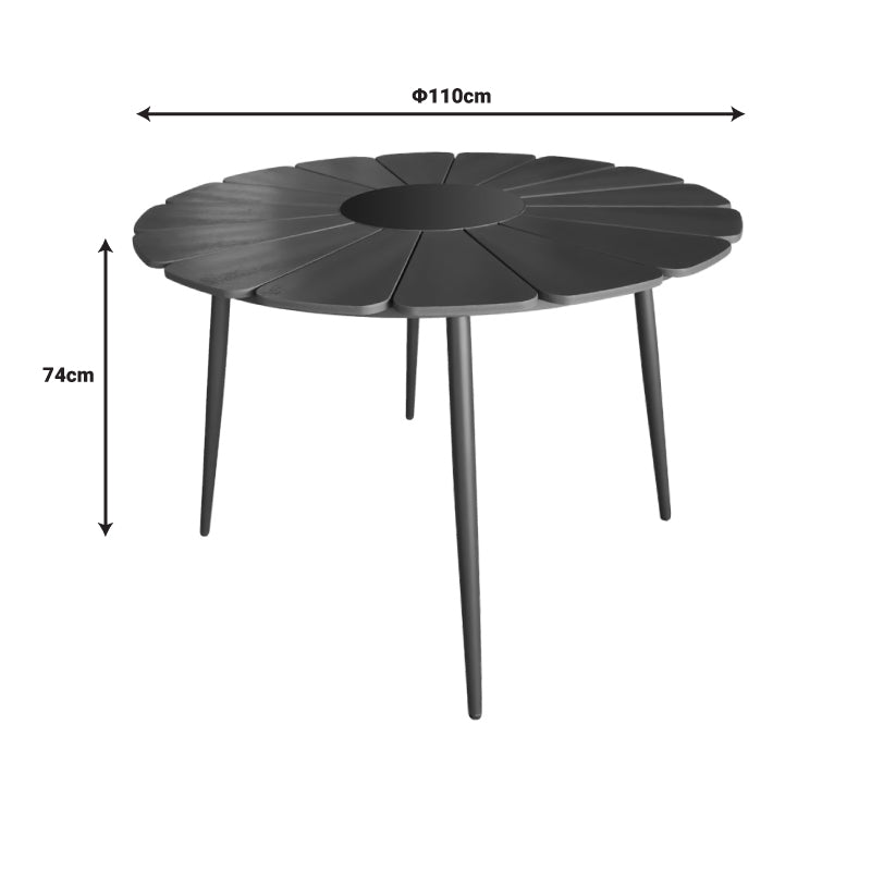 Masa Pinap, Negru, 110x74 cm