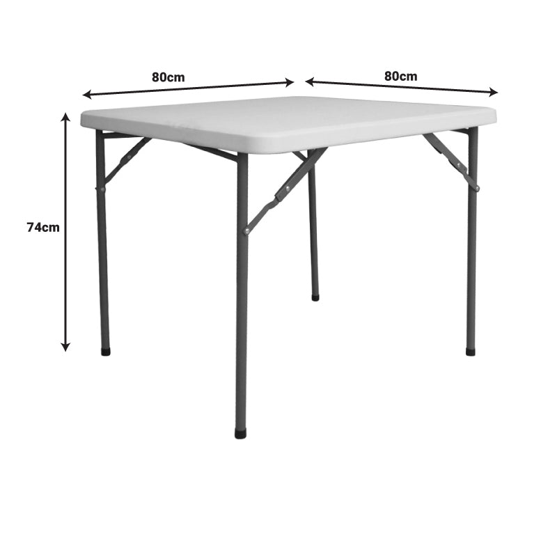 Masa pliabila catering cu functie de confort, durabil, Alb, 80x80x74 cm