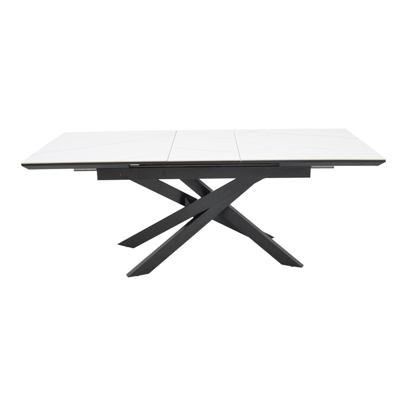 Masa Ragemi, MDF gri-negru metal, 160-200x90x75 cm