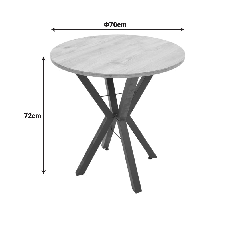 Masa rotundă cu aspect de marmură neagră Rogue, Metal, D70x72 cm