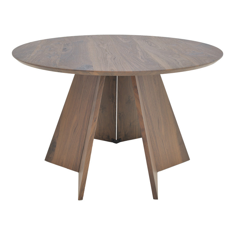 Masa rotunda cu functie extensibila Bibble, Natural - Nuc, 120x76 cm - Nuc