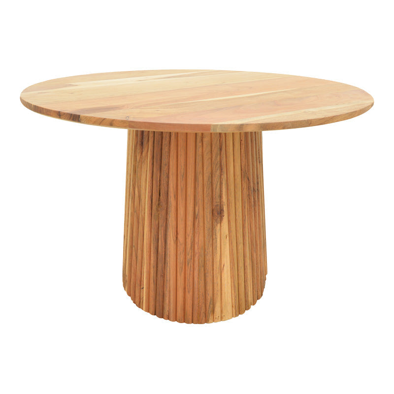 Masa rotunda din lemn masiv de acacia Tully, Lemn de Acacia, Natural - Nuc, D120x75 cm - Masa rotunda din lemn masiv de acacia Tully, Lemn de Acacia, Natural - Nuc, D120x75 cm - 379-000018