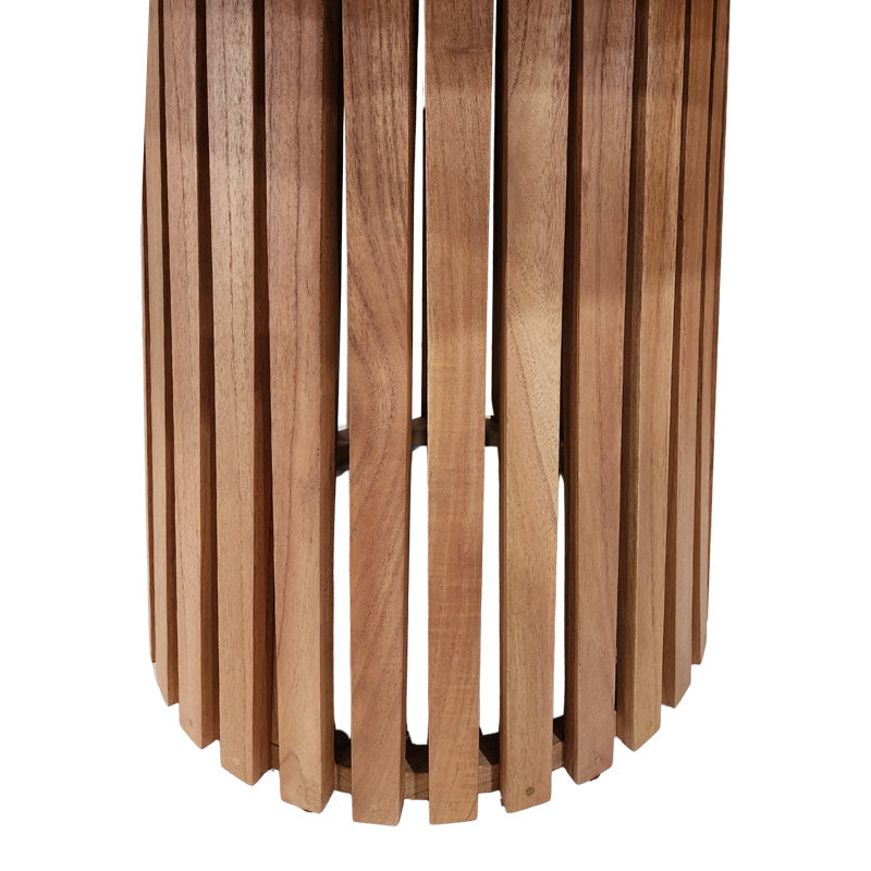 Masă rotundă din lemn Kenda, Lemn Mindi, Natural - Negru, 120x75 cm - Natur