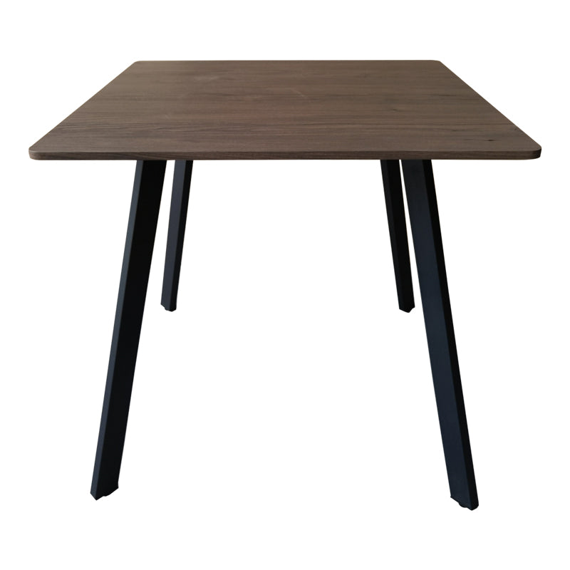 Masa patrata Squaro, picioare metal alb, Nuc - Stejar, 80x80x75 cm - Nuc
