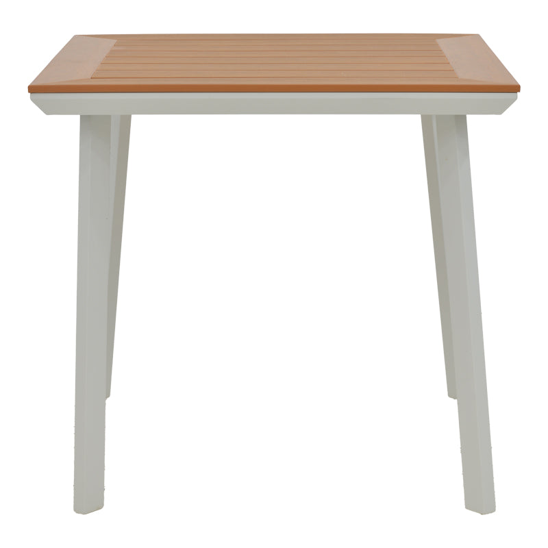 Masa Synergy aluminiu alb-placaj, Natural, 80x80x74 cm