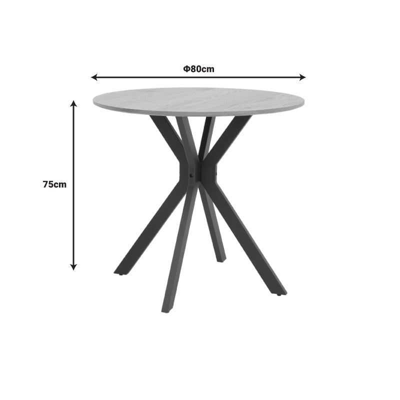 Masa Xuson Natural mdf, negru, D80x75 cm - Natur
