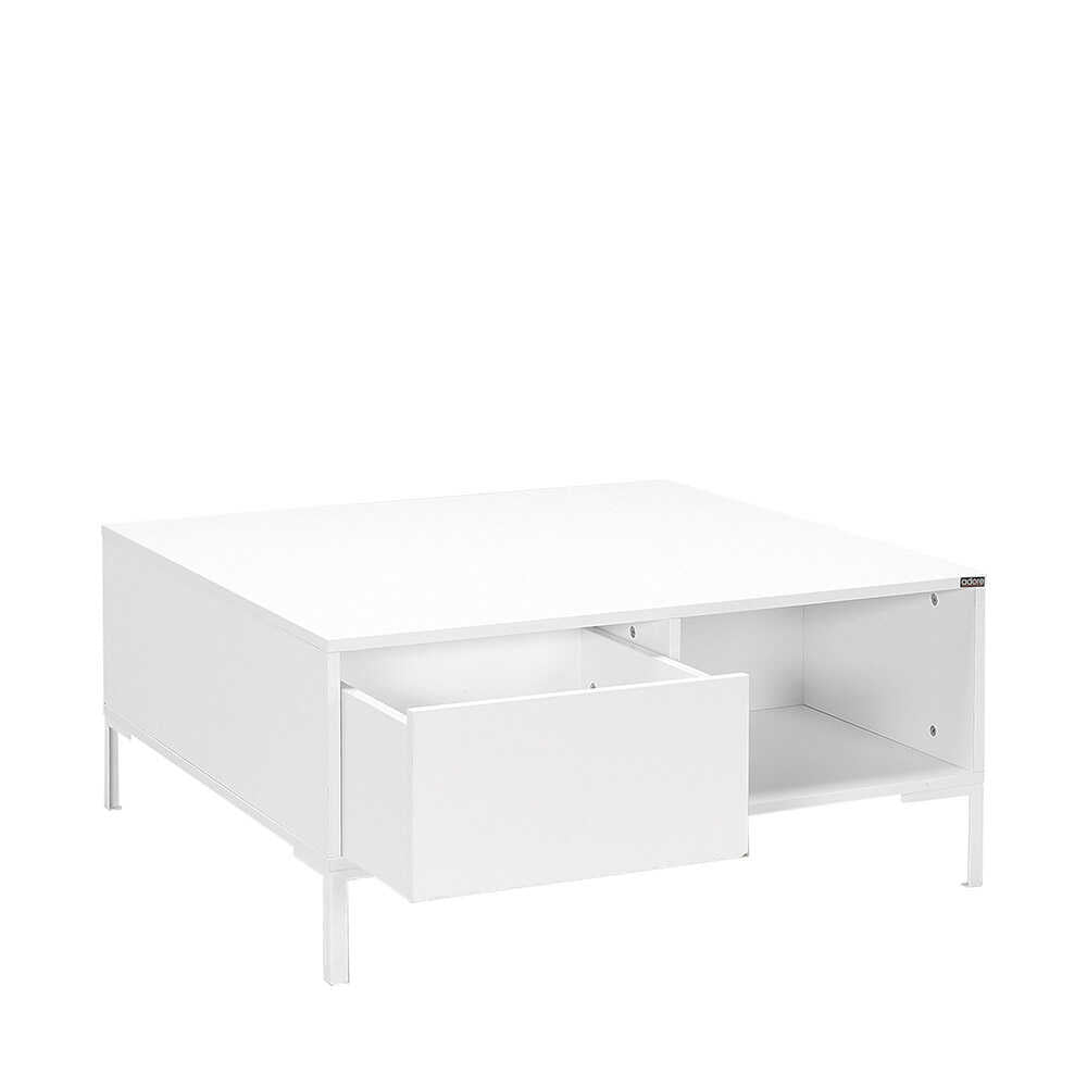 Masuta Cafea SHP-660-DD-1 Home Collection® cu sertar si picioare metalice, Alb - Maro - Natur, 90x42x90 cm - Alb | SKU: SHP-660-DD-1, SHP-660-TT-1, SHP-660-OO-1