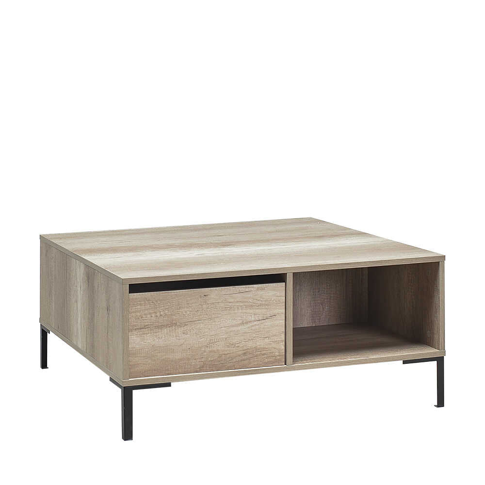 Masuta Cafea SHP-660-DD-1 Home Collection® cu sertar si picioare metalice, Alb - Maro - Natur, 90x42x90 cm - Natur | SKU: SHP-660-TT-1