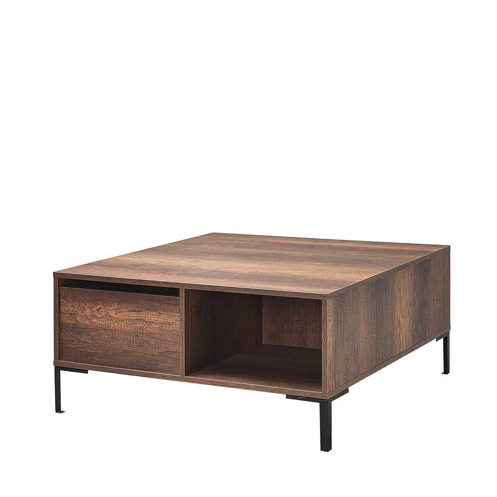 Masuta Cafea SHP-660-DD-1 Home Collection® cu sertar si picioare metalice, Alb - Maro - Natur, 90x42x90 cm - Maro | SKU: SHP-660-OO-1