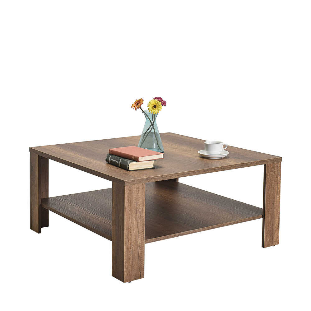 Masuta Cafea SHP-690-DD-1 Home Collection® New Jersey cu Raft, 90x42x90 cm - Maro | SKU: SHP-690-OO-1