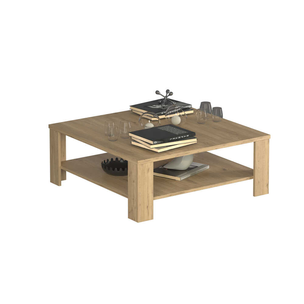 Masuta Cafea SHP-690-DD-1 Home Collection® New Jersey cu Raft, 90x42x90 cm - Stejar | SKU: SHP-690-FF-1
