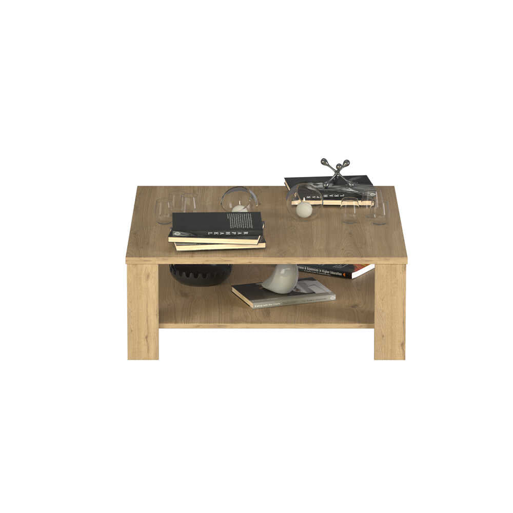 Masuta Cafea SHP-690-DD-1 Home Collection® New Jersey cu Raft, 90x42x90 cm - Stejar | SKU: SHP-690-FF-1
