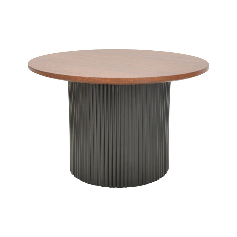 Masuta de cafea Dovel, MDF si metal, D70x45 cm - Nuc-Negru