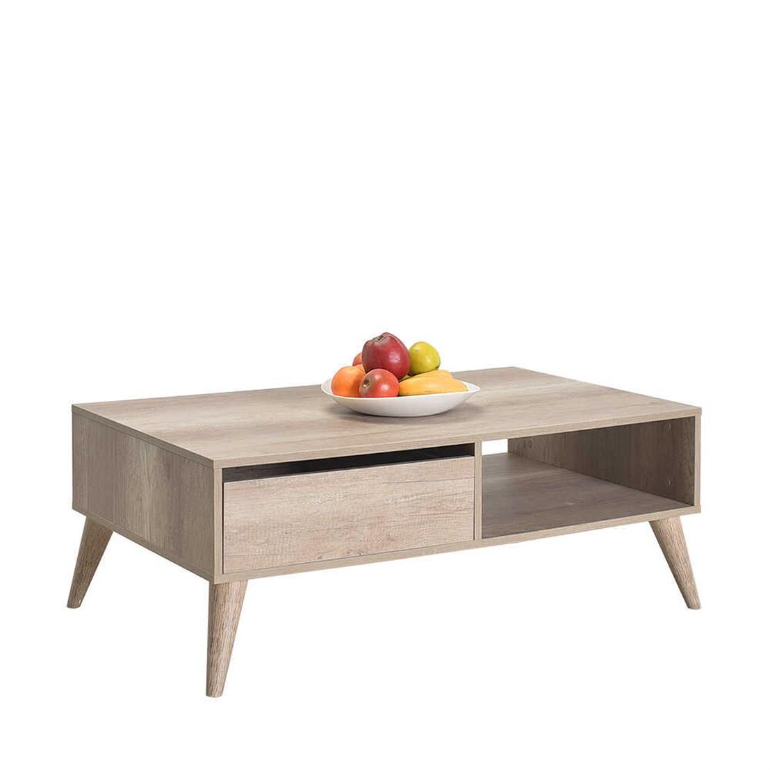 Masuta Cafea cu sertar SHP-655-DD-1 Home Collection® Living, Alb - Maro - Natur, 110x42x65 cm - Natur | SKU: SHP-655-TT-1