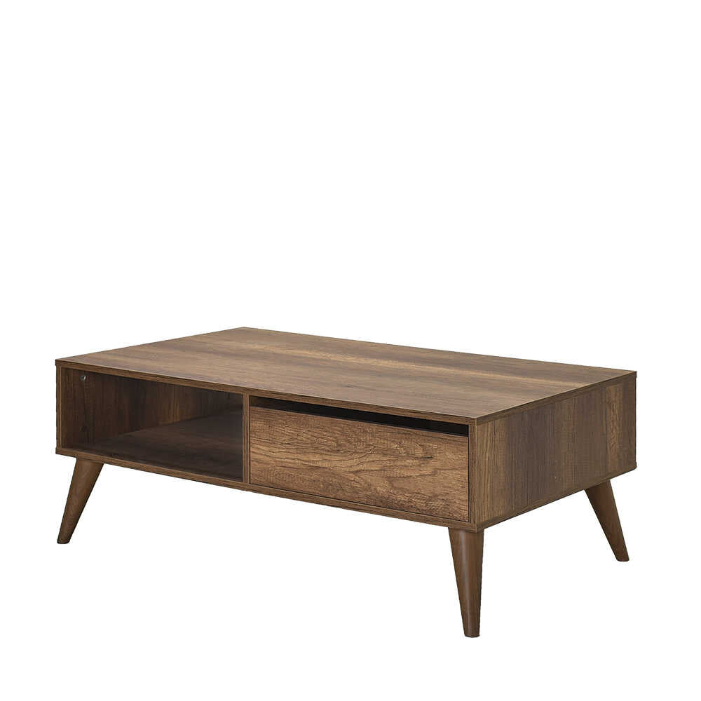 Masuta Cafea cu sertar SHP-655-DD-1 Home Collection® Living, Alb - Maro - Natur, 110x42x65 cm - Maro | SKU: SHP-655-OO-1