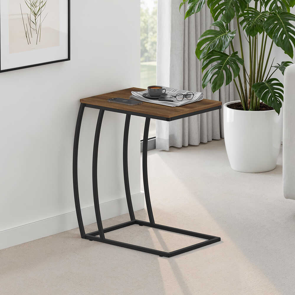 Masuta Cafea Laterala SHP-908-QQ-1 Home Collection® C shape, 50x62x35 cm - Nuc | SKU: SHP-908-QQ-1, SHP-908-TT-1, SHP-908-OO-1, SHP-908-FF-1