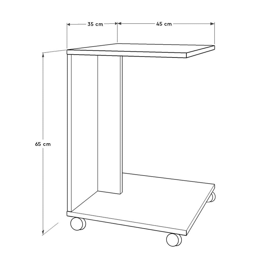 Masuta Cafea Laterala SHP-108-PP-1 Home Collection® C shape cu roti, Alb - Nuc - Stejar - Mov, 35x65x45 cm - Nuc | SKU: SHP-108-PP-1, SHP-108-OO-1, SHP-108-FF-1, SHP-108-UU-1