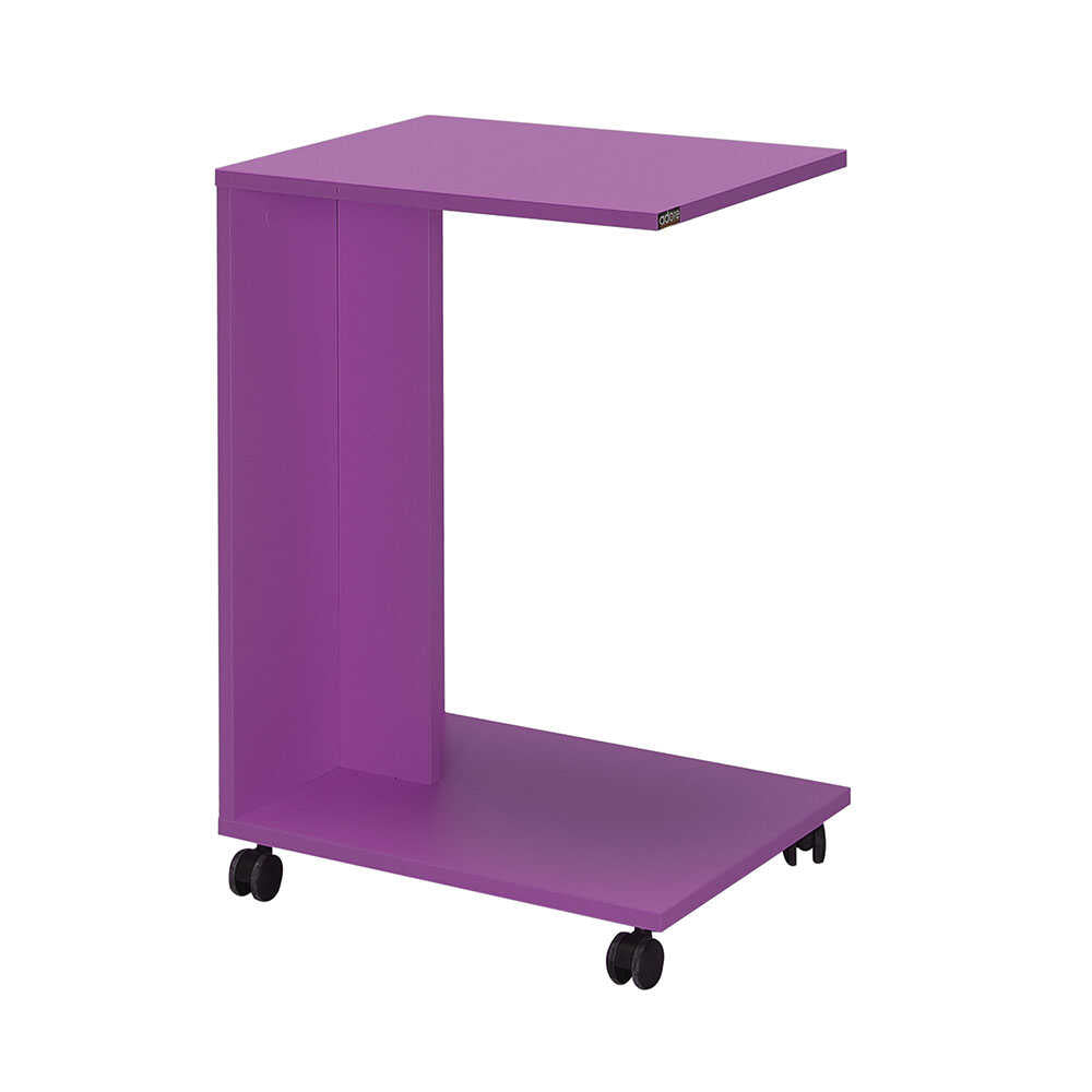 Masuta Cafea Laterala SHP-108-PP-1 Home Collection® C shape cu roti, Alb - Nuc - Stejar - Mov, 35x65x45 cm - Mov | SKU: SHP-108-PP-1, SHP-108-OO-1, SHP-108-FF-1, SHP-108-UU-1