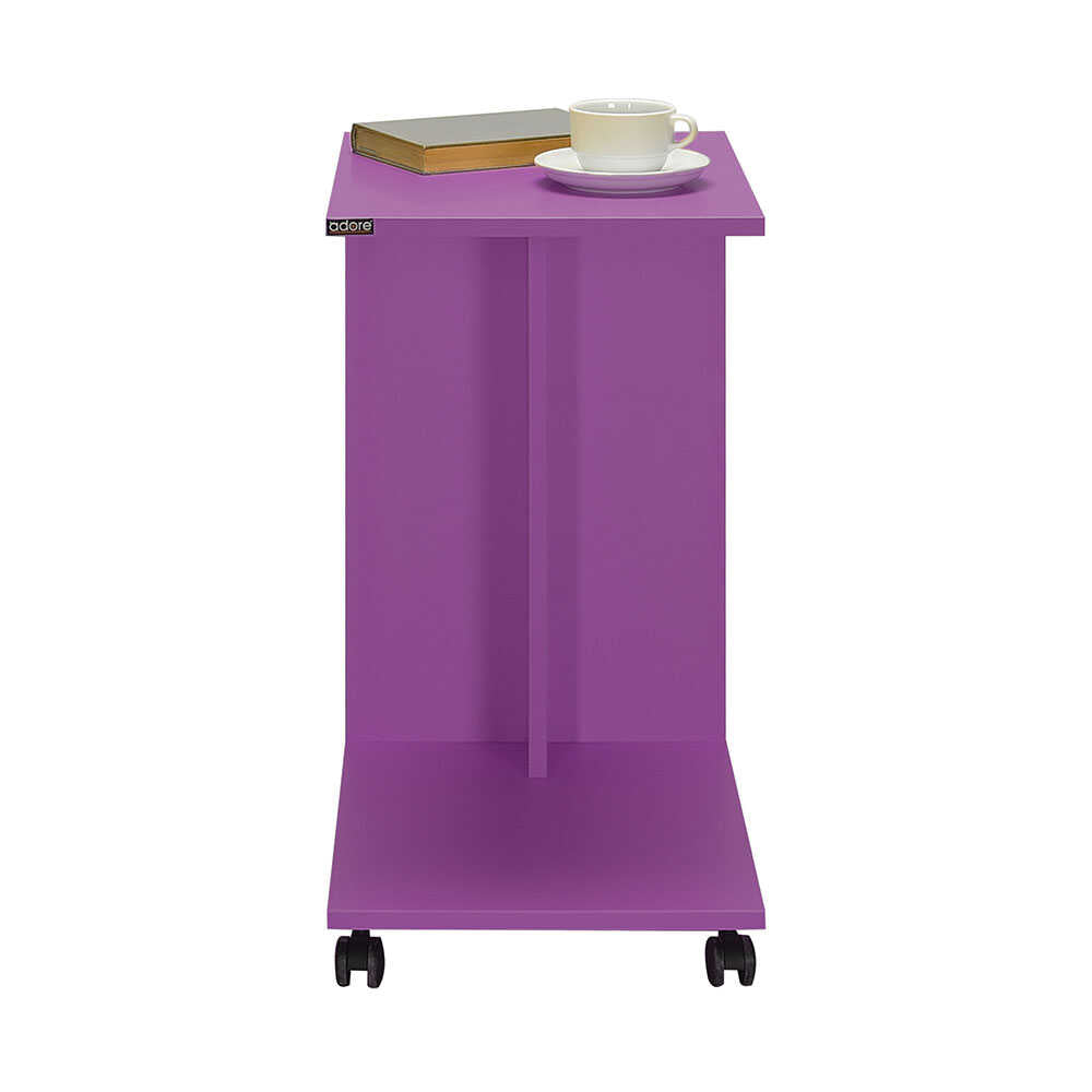 Masuta Cafea Laterala SHP-108-PP-1 Home Collection® C shape cu roti, Alb - Nuc - Stejar - Mov, 35x65x45 cm - Mov | SKU: SHP-108-PP-1, SHP-108-OO-1, SHP-108-FF-1, SHP-108-UU-1