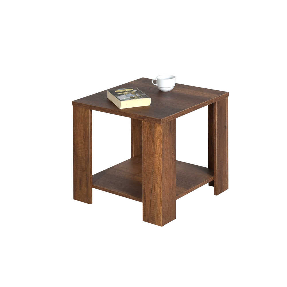 Masuta Cafea Laterala SHP-550-FF-1 Home Collection® New Line, Maro - Natur - Stejar, 50x48x50 cm - Maro | SKU: SHP-550-OO-1