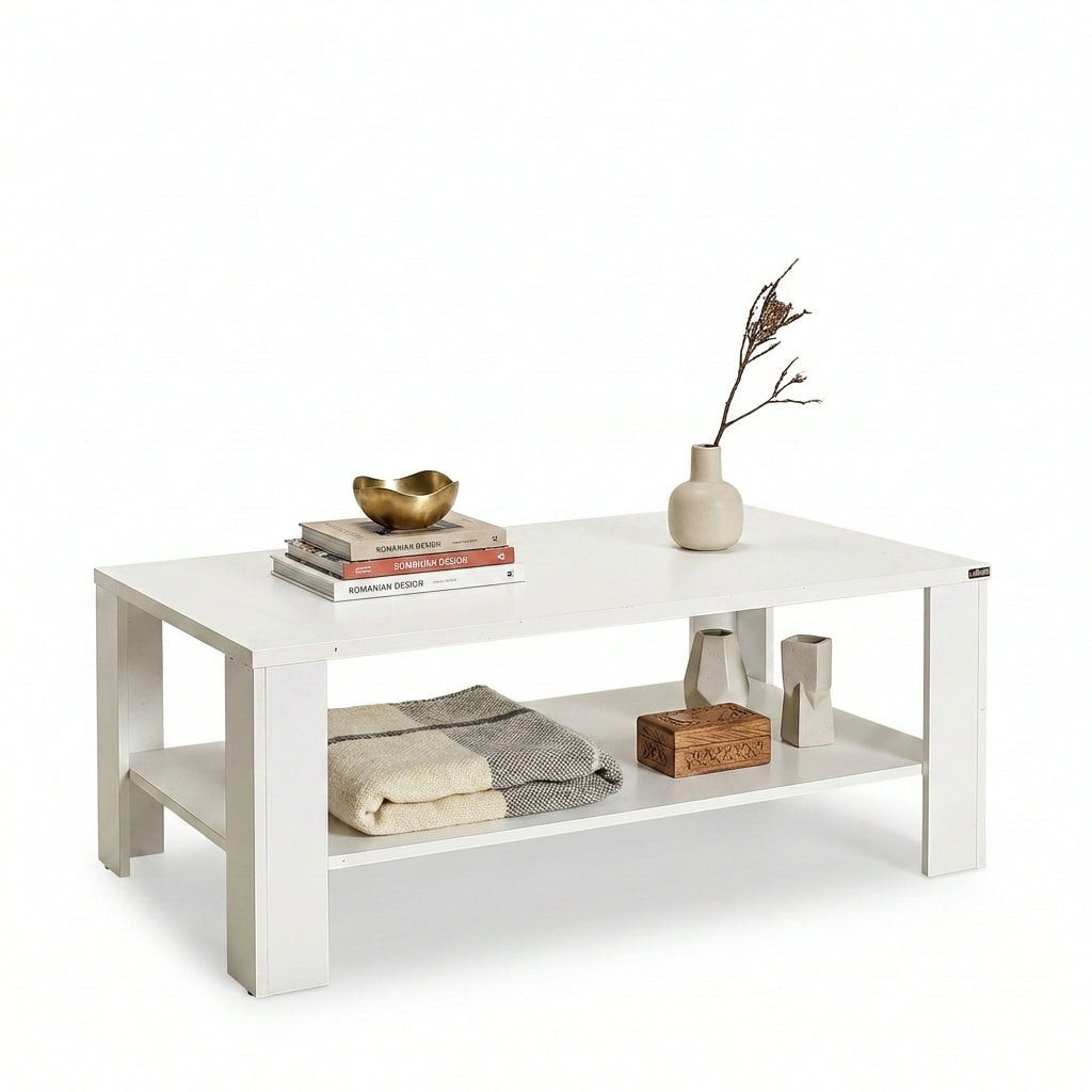 Masuta Cafea Rectangular SHP-695-DD-1 Home Collection® Living, Alb - Maro, 110x42x65 cm - Masuta Cafea Rectangular Adore Living, Alb, 110 x 42 x 65 Cm | SKU: SHP-695-DD-1, SHP-695-OO-1