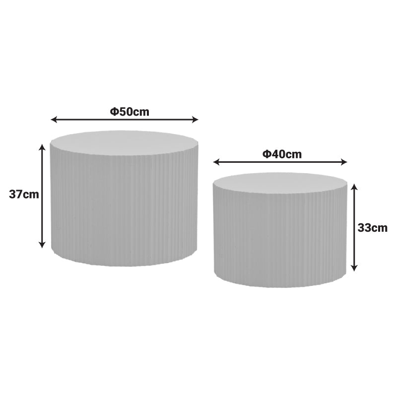 Masuta de cafea Set 2 piese, Crem