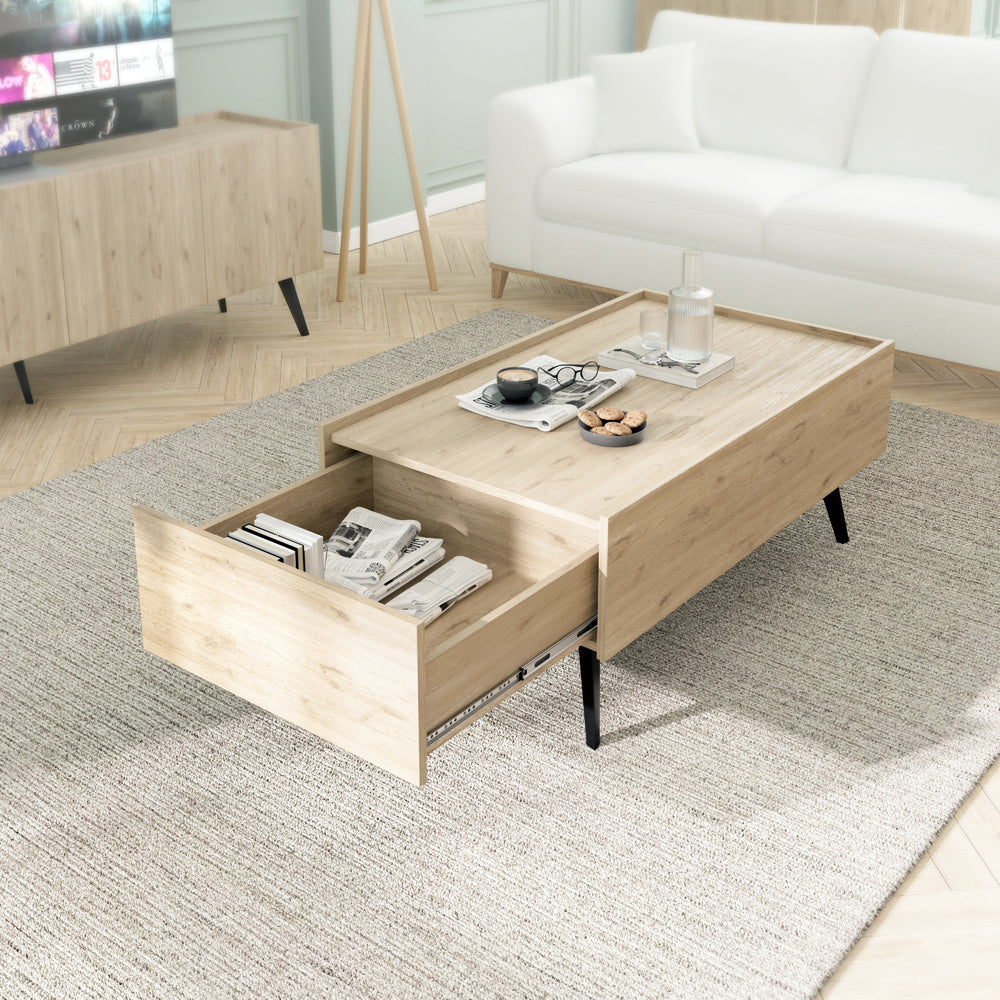 Masuta de cafea SHP-701-FF-1 Home Collection® Luna, Stejar, 103x45x60 cm