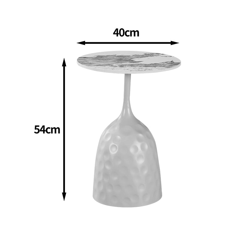 Masuta de cafea Amphora, Aspect marmura, Crem, D40x60 cm