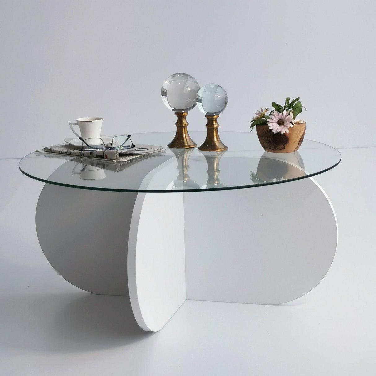 Masuta de cafea Bubble - White, Alb, 75x35x75 cm