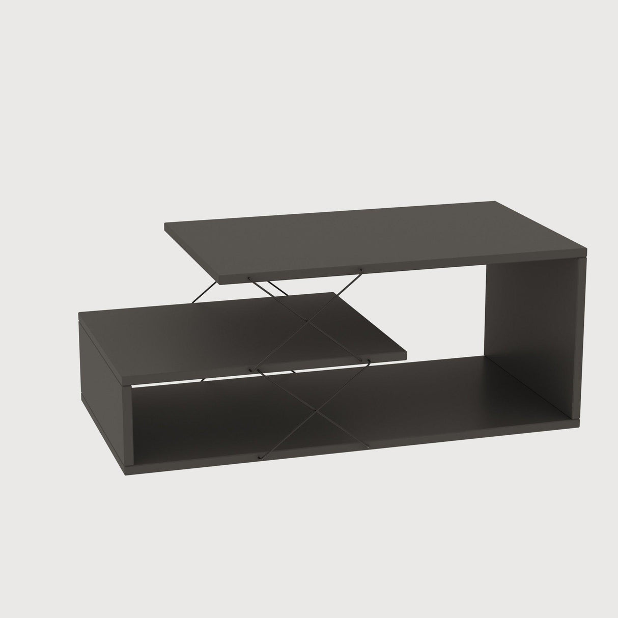 Masuta de cafea Cayenne, Alb - Gri - Crem, 100x40x50 cm - Gri