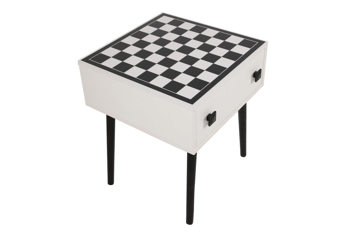 Masuta de cafea cu Design de Masa Sah, White, Alb, 50x60x50 cm