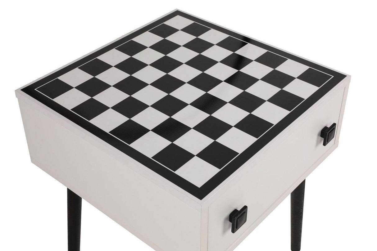 Masuta de cafea cu Design de Masa Sah, White, Alb, 50x60x50 cm