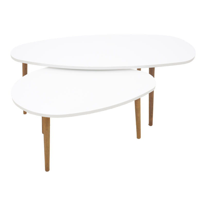 Masuta de cafea din alb-Natural Monty, 116x46x6 cm